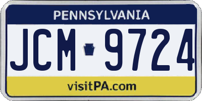 PA license plate JCM9724