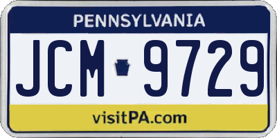 PA license plate JCM9729