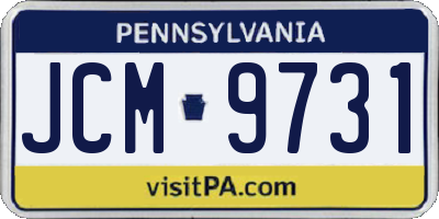 PA license plate JCM9731