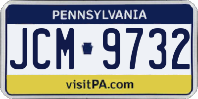 PA license plate JCM9732