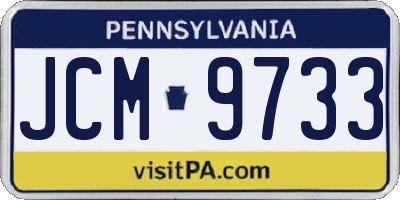 PA license plate JCM9733