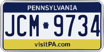 PA license plate JCM9734