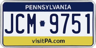 PA license plate JCM9751