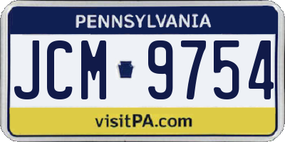 PA license plate JCM9754