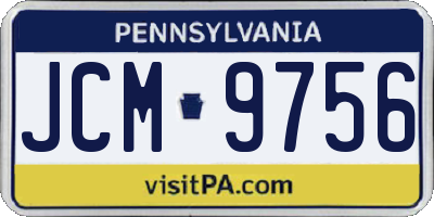PA license plate JCM9756