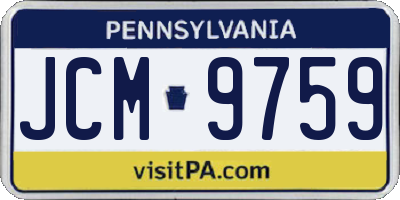 PA license plate JCM9759