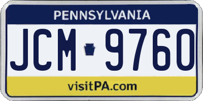 PA license plate JCM9760