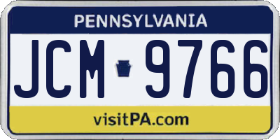 PA license plate JCM9766