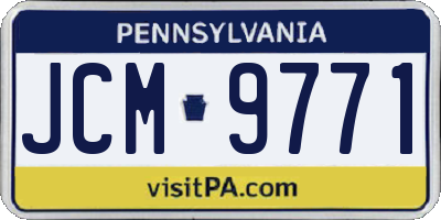 PA license plate JCM9771