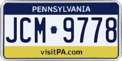 PA license plate JCM9778