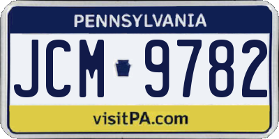 PA license plate JCM9782