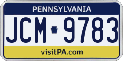PA license plate JCM9783
