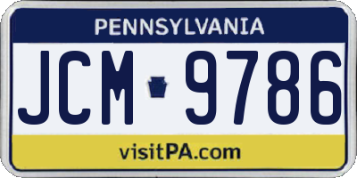 PA license plate JCM9786