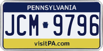 PA license plate JCM9796