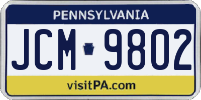 PA license plate JCM9802