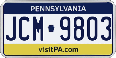PA license plate JCM9803