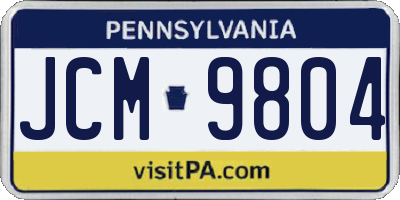 PA license plate JCM9804