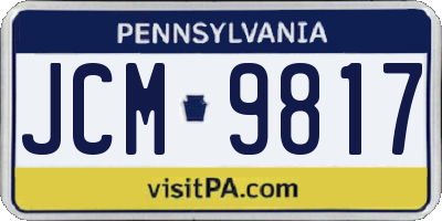 PA license plate JCM9817