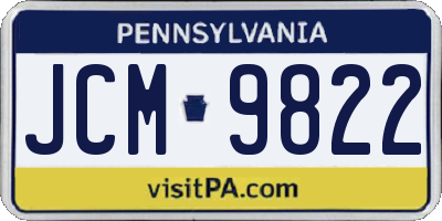PA license plate JCM9822