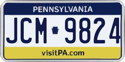 PA license plate JCM9824