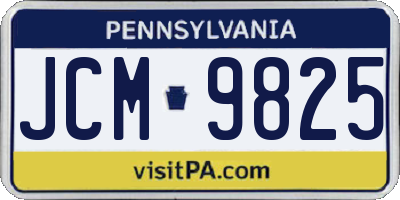 PA license plate JCM9825