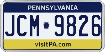 PA license plate JCM9826