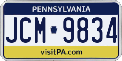 PA license plate JCM9834
