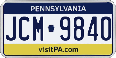 PA license plate JCM9840