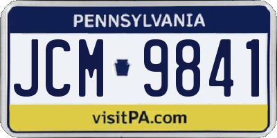 PA license plate JCM9841