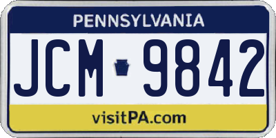 PA license plate JCM9842