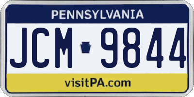 PA license plate JCM9844