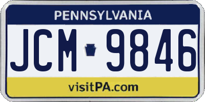 PA license plate JCM9846