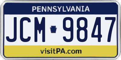 PA license plate JCM9847