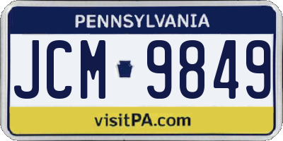PA license plate JCM9849