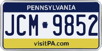 PA license plate JCM9852