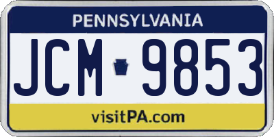 PA license plate JCM9853