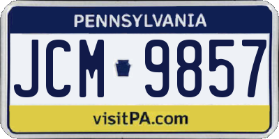 PA license plate JCM9857