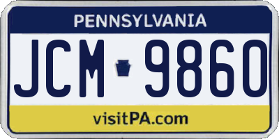 PA license plate JCM9860