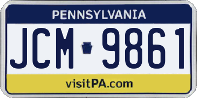 PA license plate JCM9861
