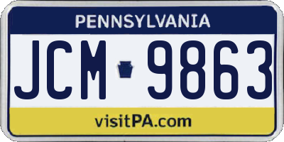 PA license plate JCM9863