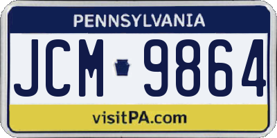 PA license plate JCM9864