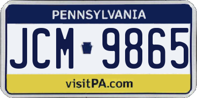 PA license plate JCM9865
