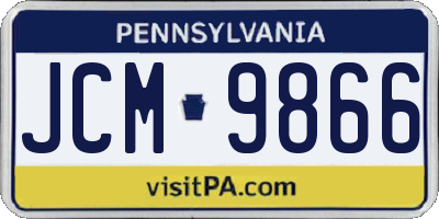 PA license plate JCM9866