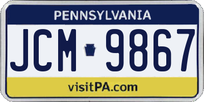 PA license plate JCM9867