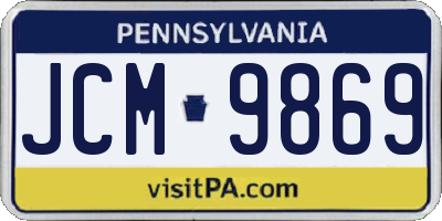 PA license plate JCM9869