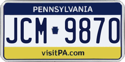 PA license plate JCM9870