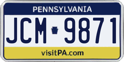 PA license plate JCM9871