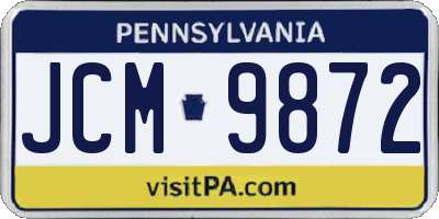 PA license plate JCM9872