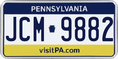 PA license plate JCM9882
