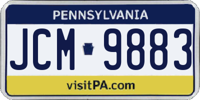 PA license plate JCM9883